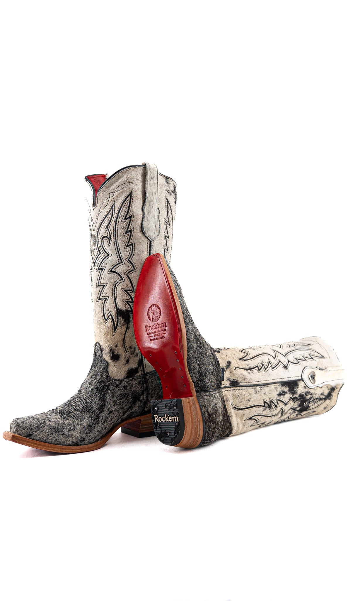 Alexa Cowhide Red Bottom Snip Toe Cowgirl Boot Size 9 Box RW70