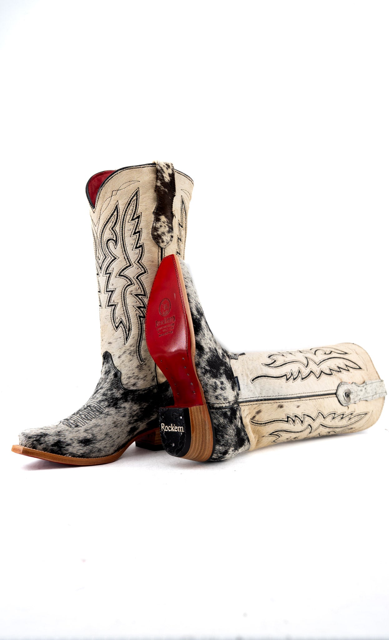 Alexa Cowhide Red Bottom Snip Toe Cowgirl Boot Size 9 Box RW71