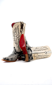 Alexa Cowhide Red Bottom Snip Toe Cowgirl Boot Size 9 Box RW71