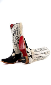 Alexa Cowhide Red Bottom Snip Toe Cowgirl Boot Size 10 Box RW72