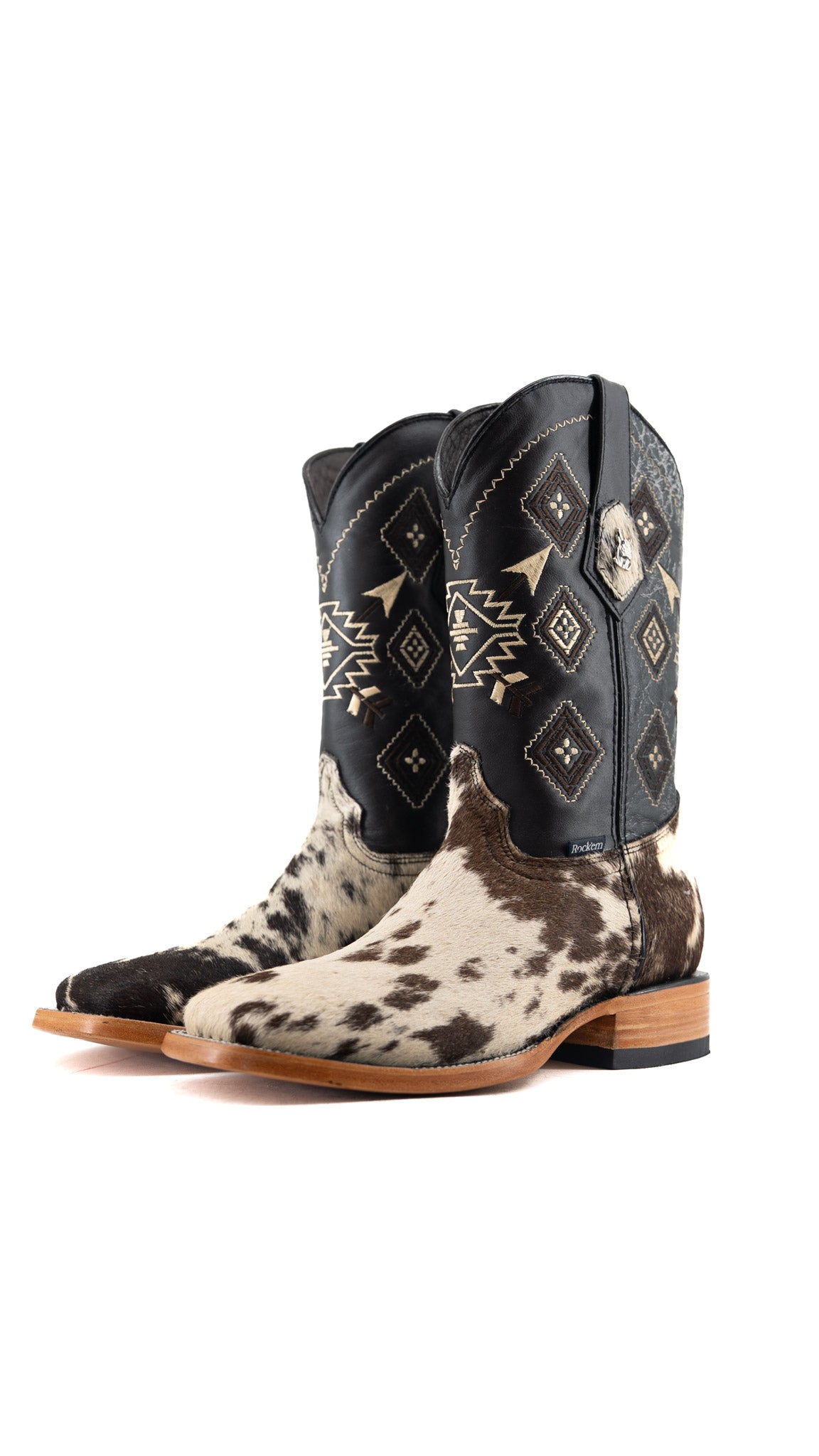Men's Cowhide Square Toe Cowboy Boot Size 7 Box FF6 FINAL SALE