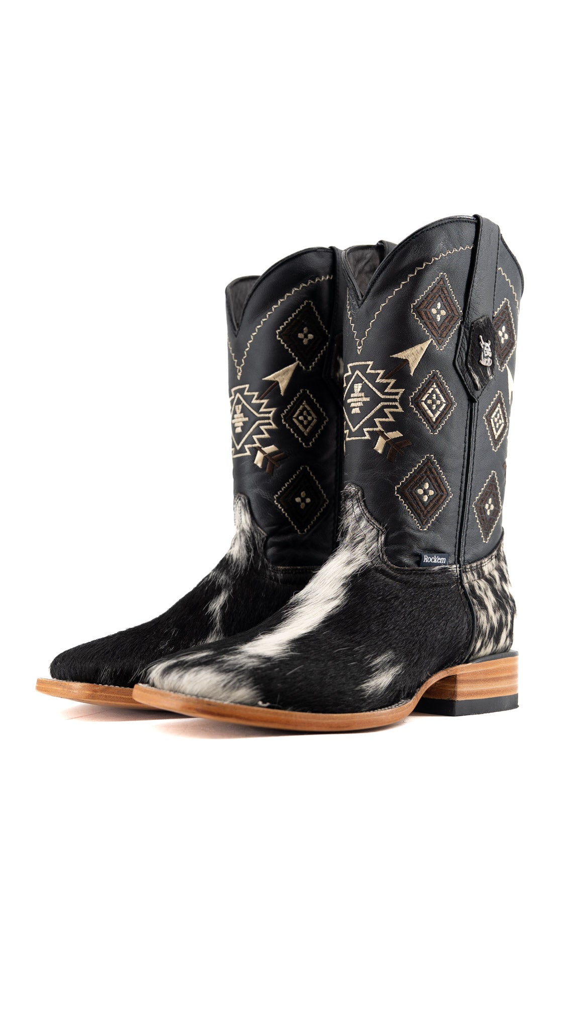 Men's Cowhide Square Toe Cowboy Boot Size 7 Box FF7 FINAL SALE
