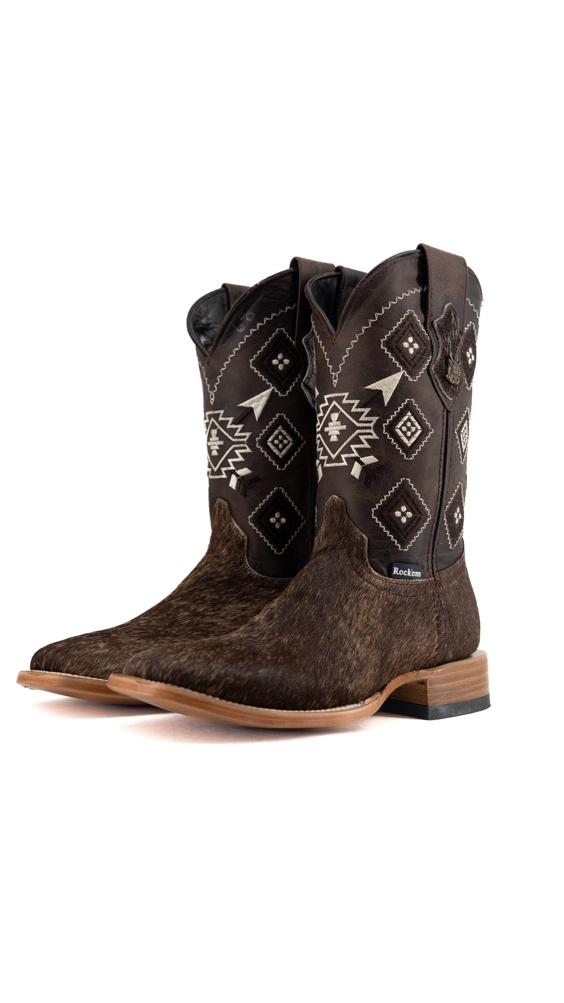 Men's Cowhide Square Toe Cowboy Boot Size 7 Box FF8 FINAL SALE