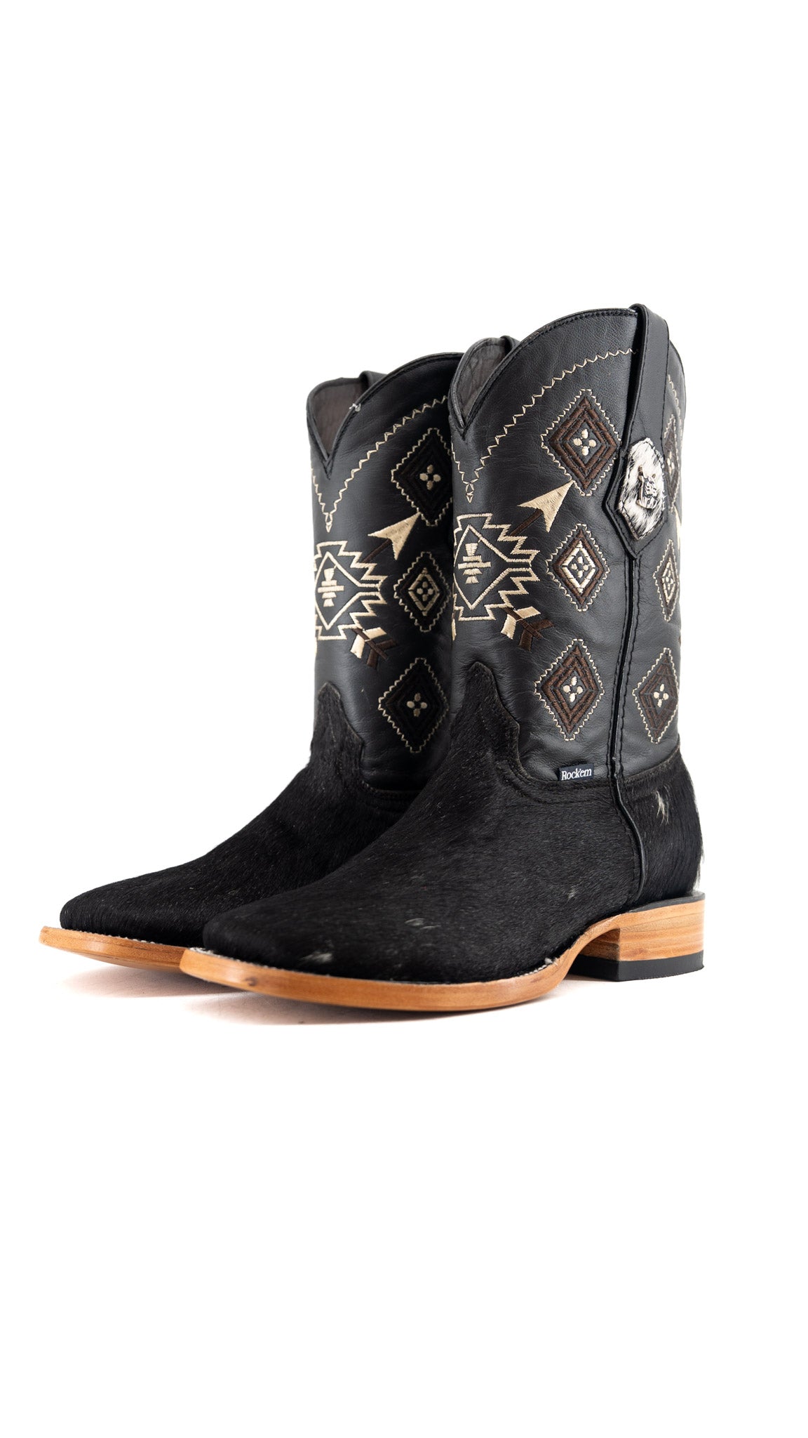 Men's Cowhide Square Toe Cowboy Boot Size 7 Box FF9 FINAL SALE