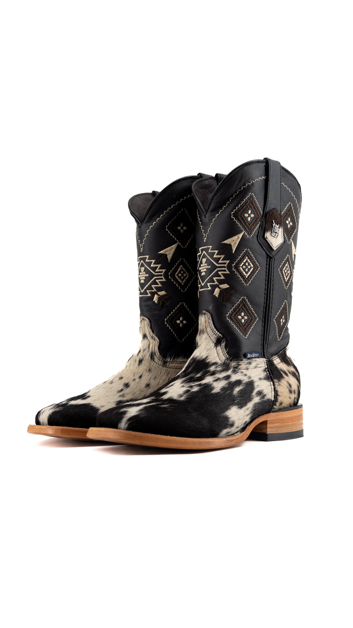 Men's Cowhide Square Toe Cowboy Boot Size 7 Box FF10 FINAL SALE