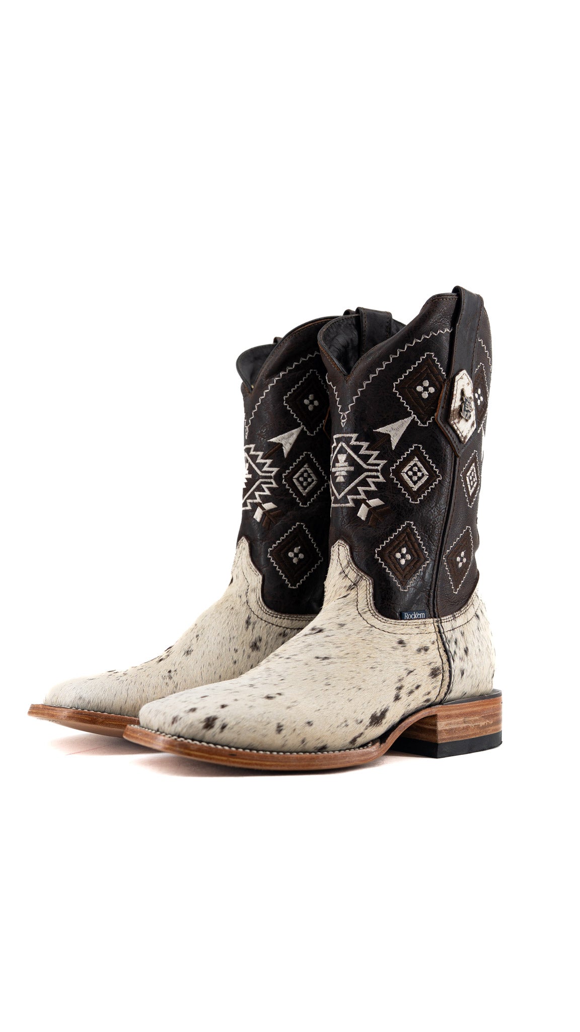 Men's Cowhide Square Toe Cowboy Boot Size 7 Box FF12 FINAL SALE