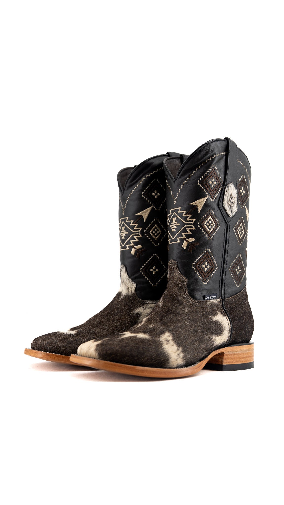 Men's Cowhide Square Toe Cowboy Boot Size 7.5 Box FF13 FINAL SALE