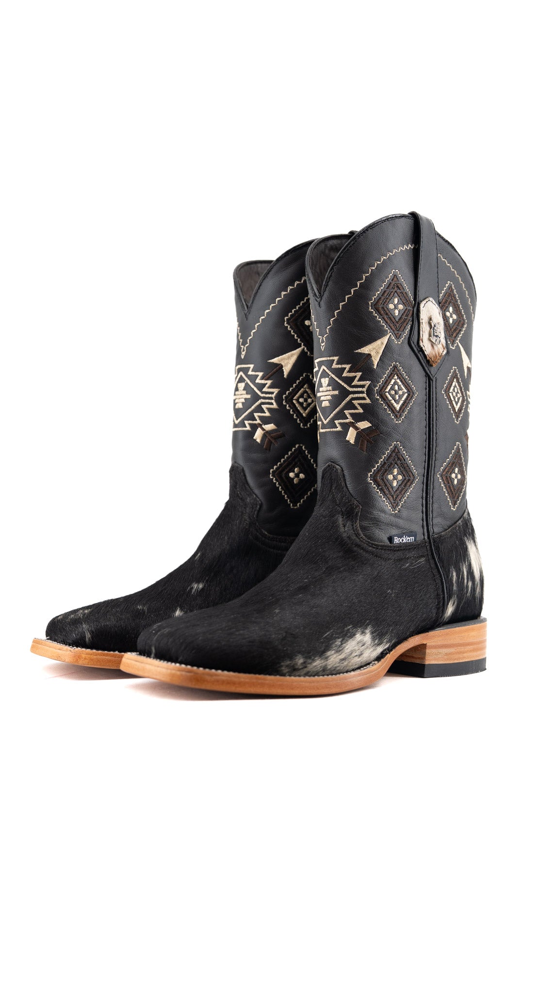 Men's Cowhide Square Toe Cowboy Boot Size 7.5 Box FF14 FINAL SALE