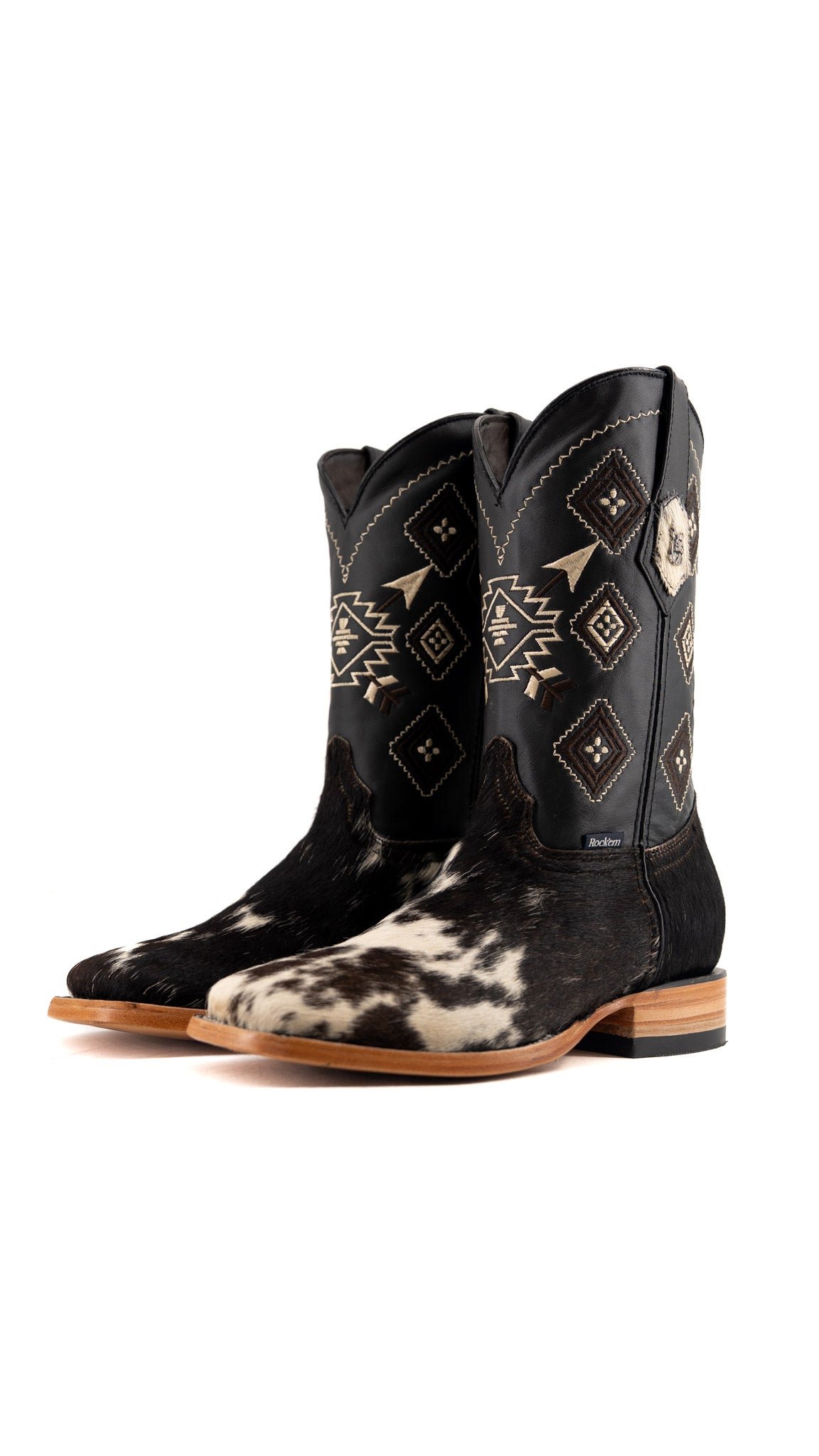 Men's Cowhide Square Toe Cowboy Boot Size 7.5 Box FF17 FINAL SALE