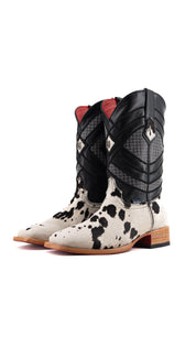 Cattleman Cowhide Red Bottom Square Toe Cowboy Boot Size 9 Box FF19