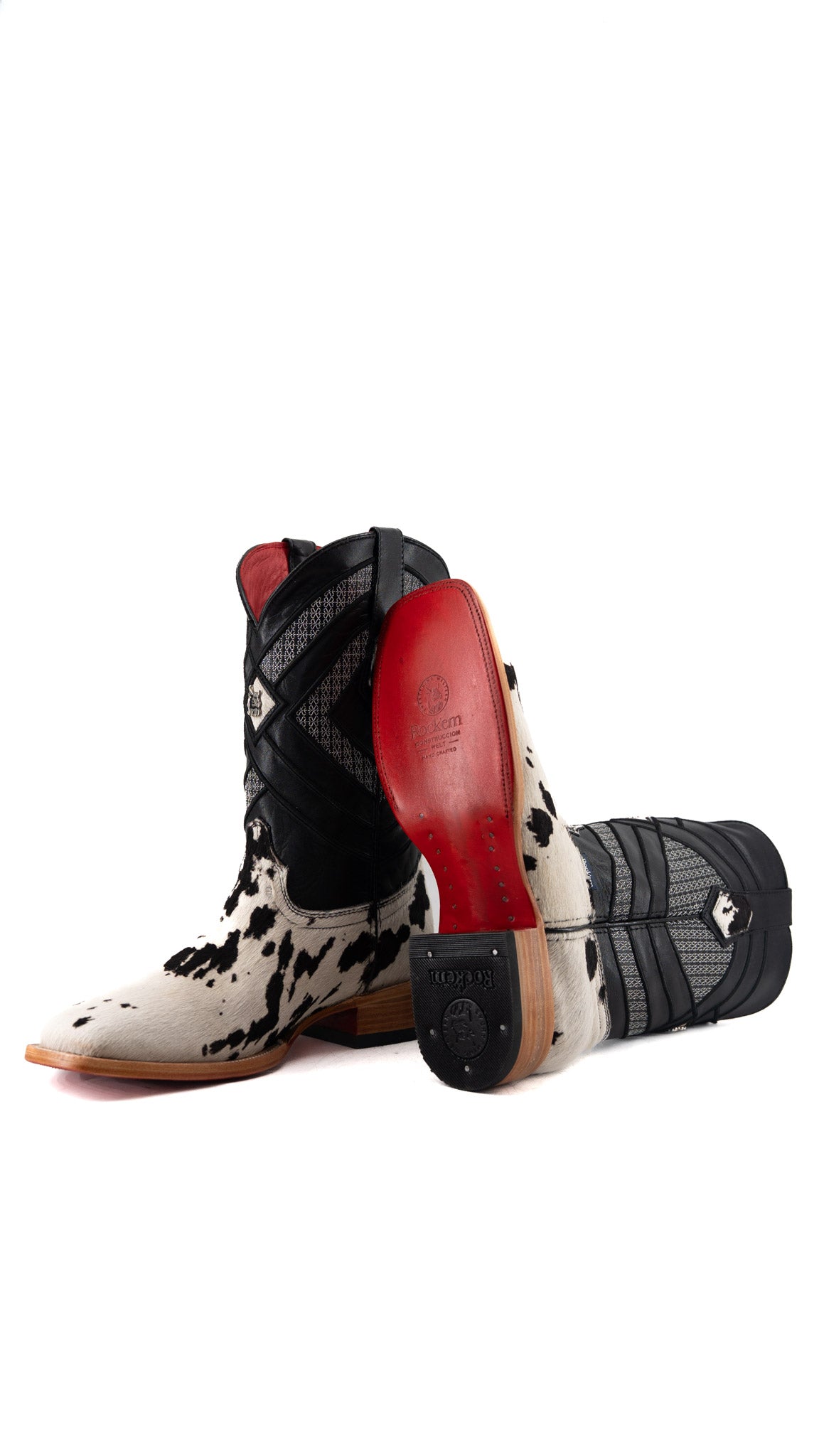 Cattleman Cowhide Red Bottom Square Toe Cowboy Boot Size 9 Box FF19