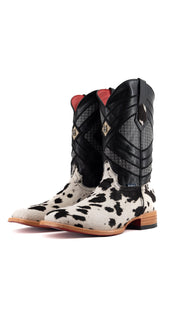 Cattleman Cowhide Red Bottom Square Toe Cowboy Boot Size 9.5 Box FF20