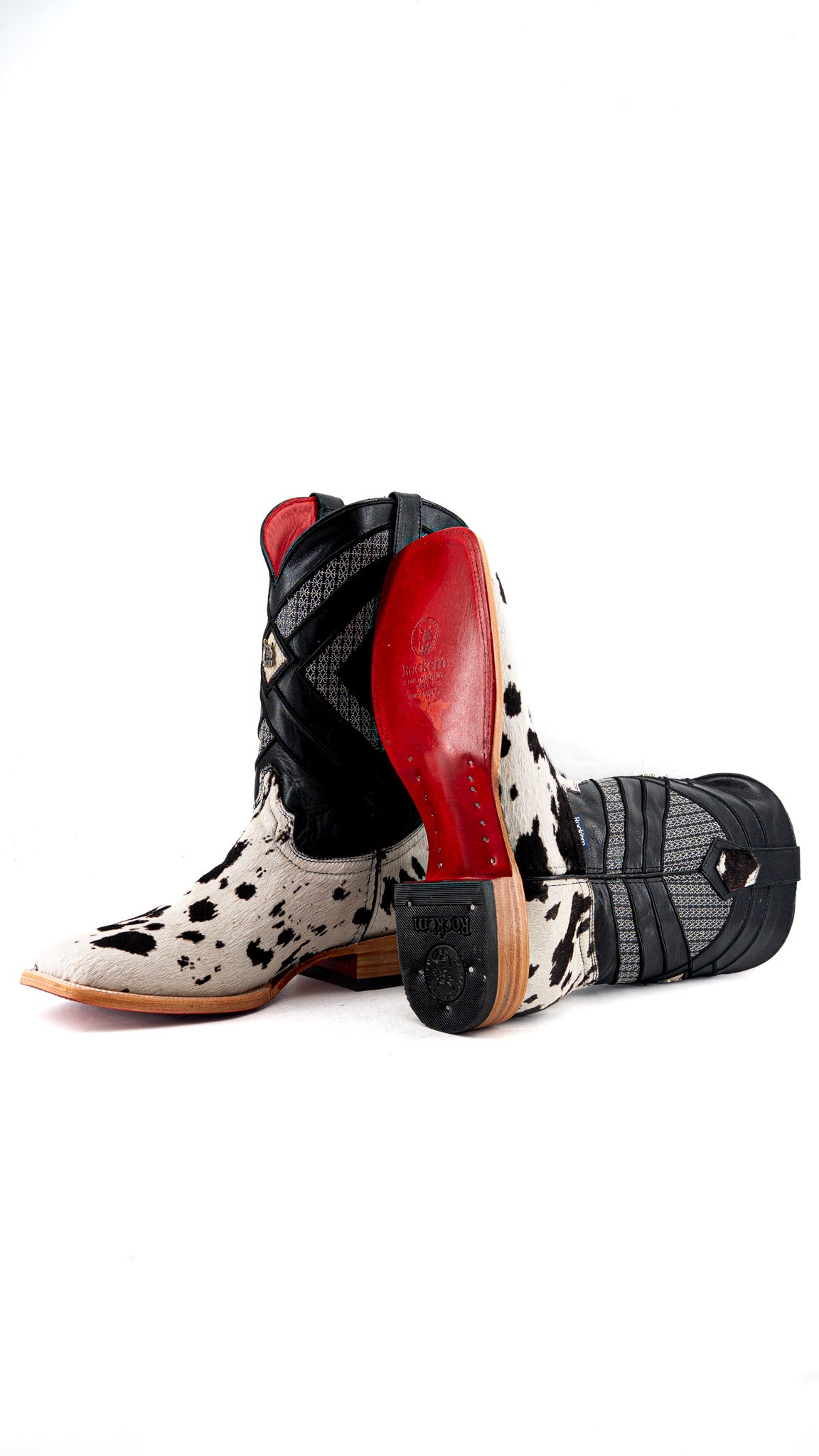 Cattleman Cowhide Red Bottom Square Toe Cowboy Boot Size 9.5 Box FF20