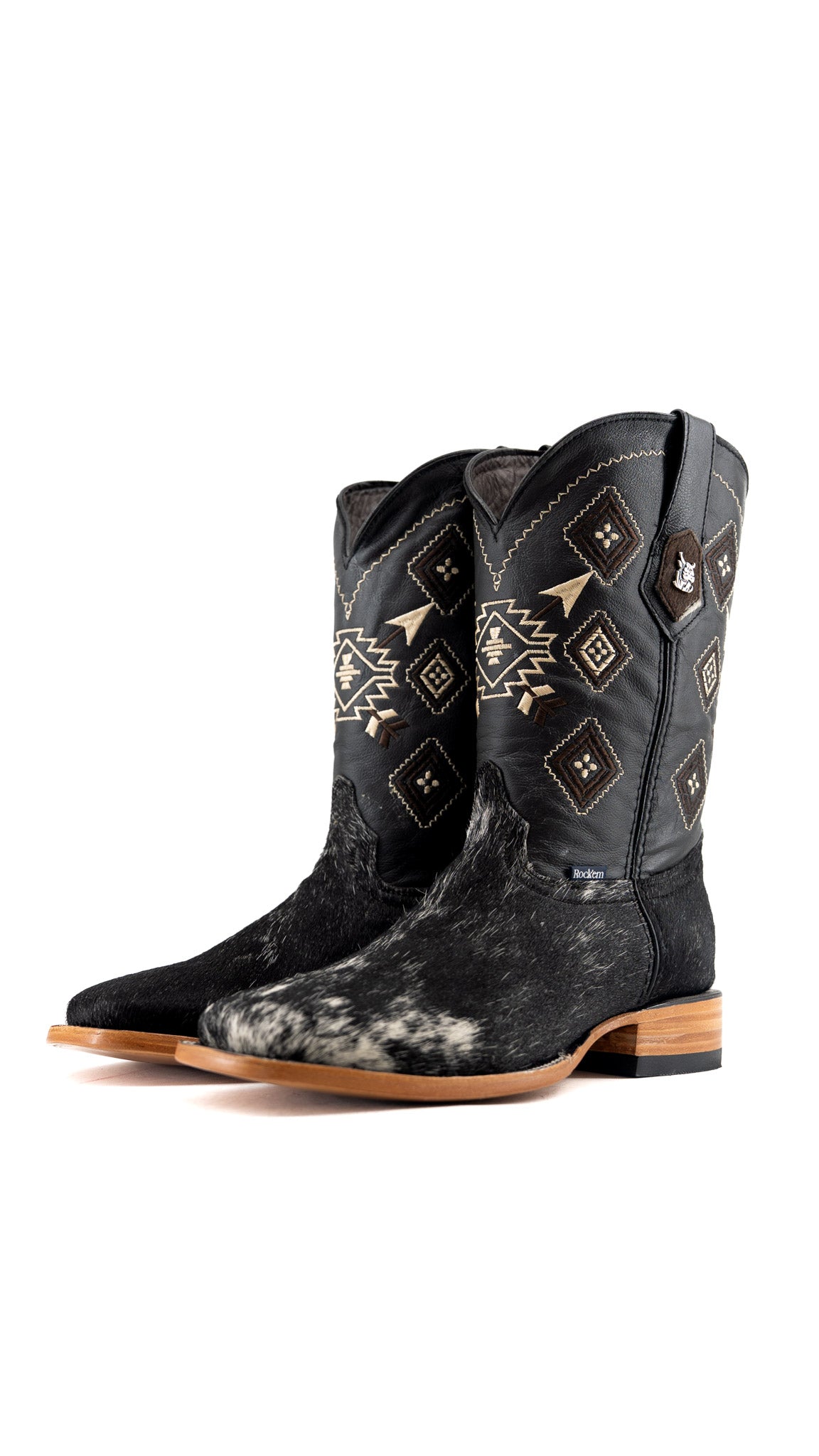 Men's Cowhide Square Toe Cowboy Boot Size 9.5 Box FF21 FINAL SALE