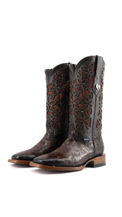 Tooled Square Toe Cowgirl Boot