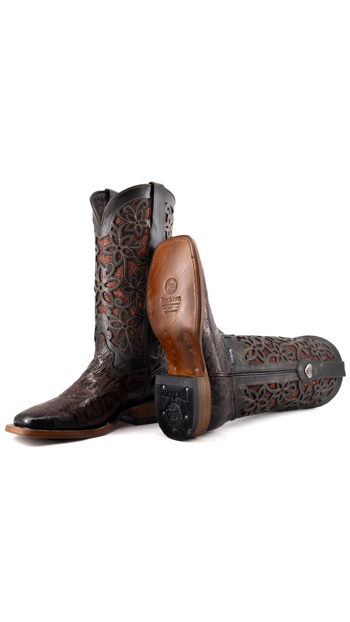 Tooled Square Toe Cowgirl Boot