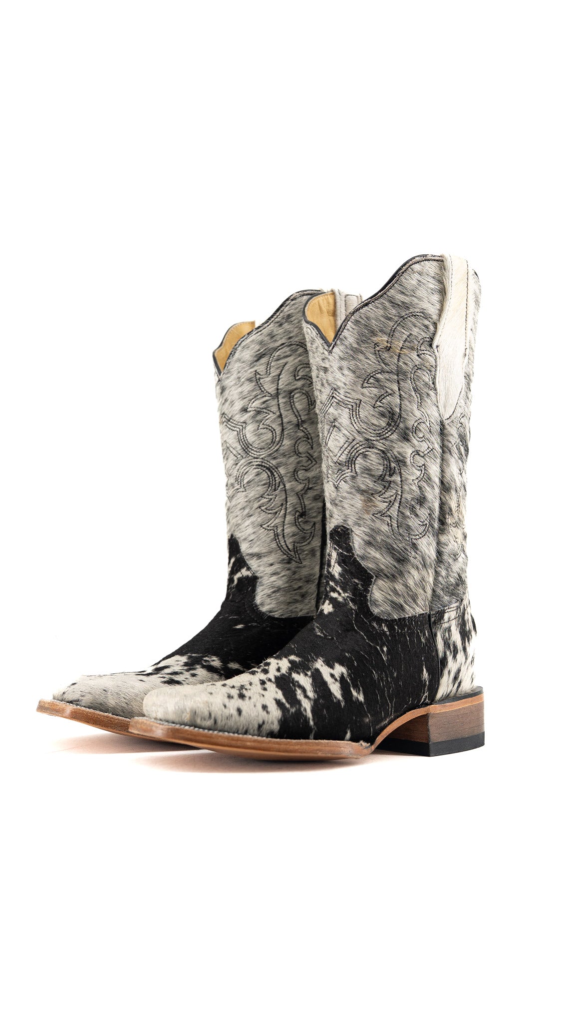 Katherine Cowhide Square Toe Cowgirl Boott Size 7.5 Box FF42 FINAL SALE