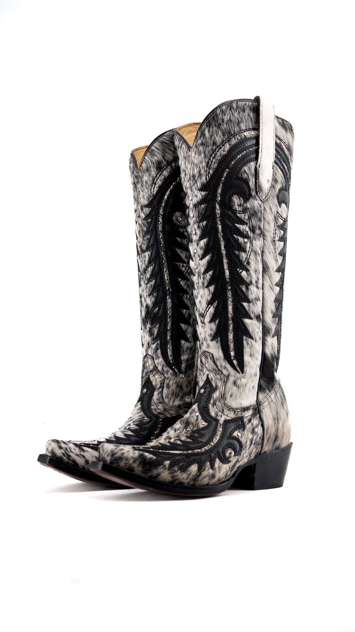 Amanda Tall Cowhide Snip Toe Cowgirl Boot Size 7.5 Box FF63 FINAL SALE