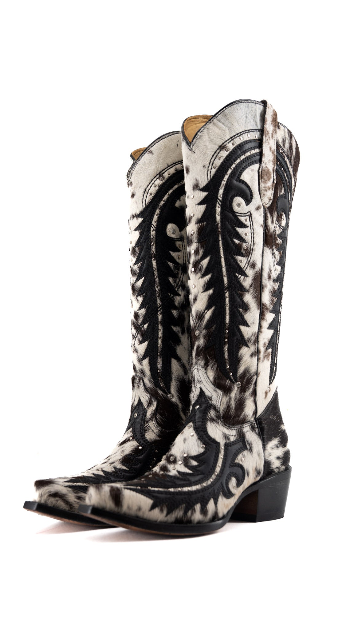 Amanda Tall Cowhide Snip Toe Cowgirl Boot Size 8.5 Box FF65 FINAL SALE