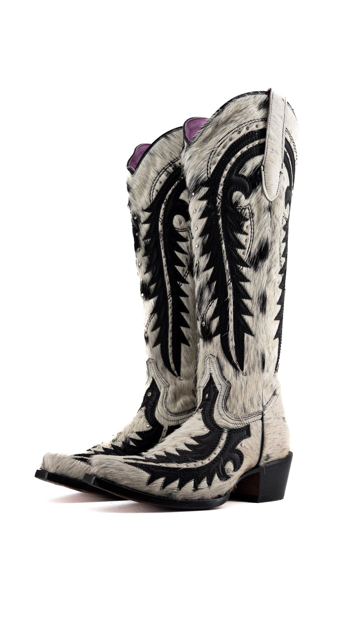 Amanda Tall Cowhide Snip Toe Cowgirl Boot Size 8.5 Box FF66 FINAL SALE
