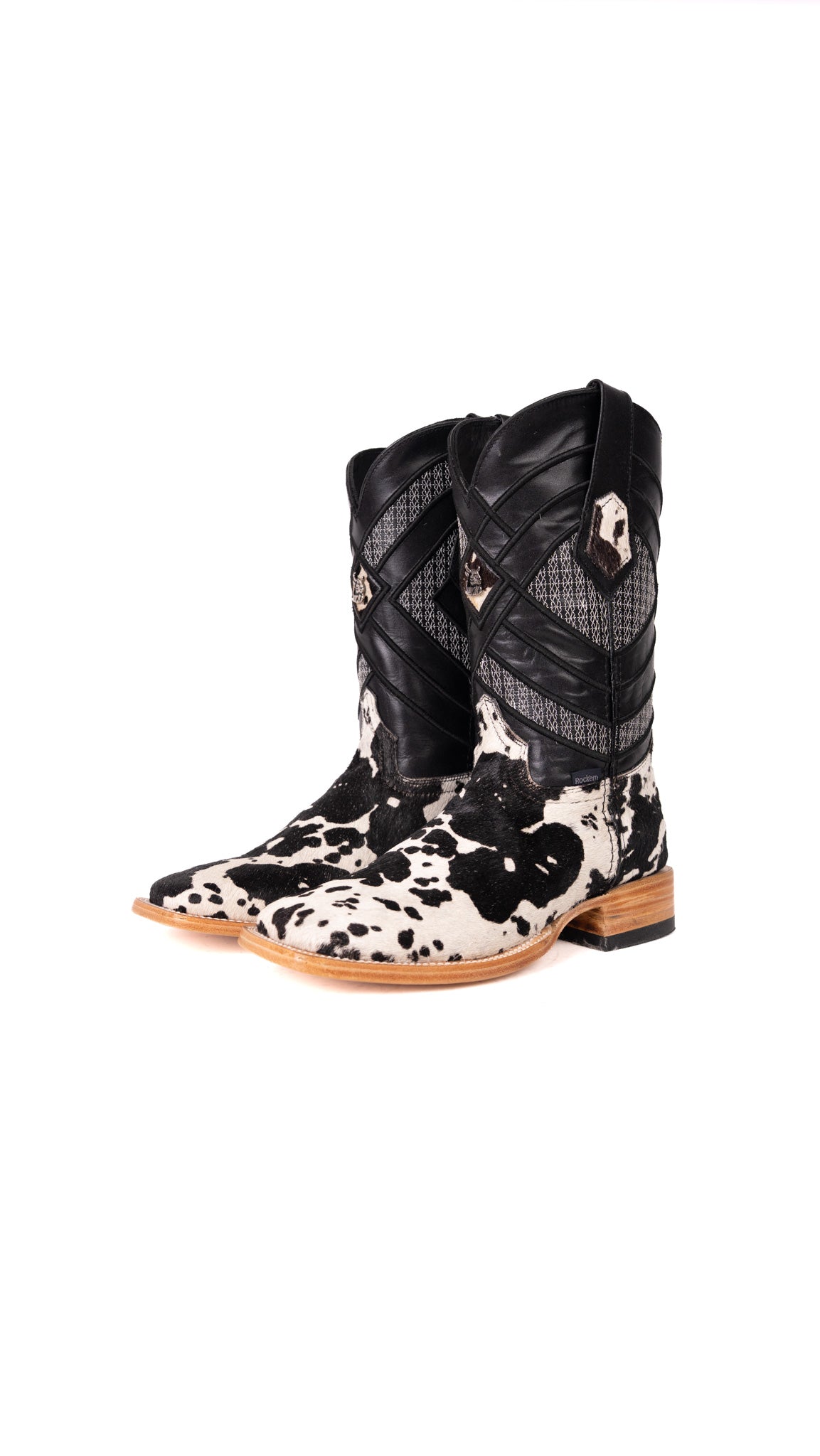 Prescott Brazil Cowhide Square Toe Cowboy Boot Size 7 Box ZM8