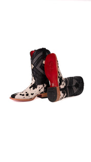 Prescott Brazil Cowhide Square Toe Cowboy Boot Size 7 Box ZM9