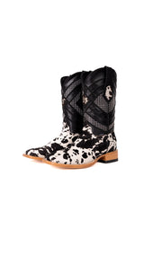 Prescott Brazil Cowhide Square Toe Cowboy Boot Size 7.5 Box ZM10