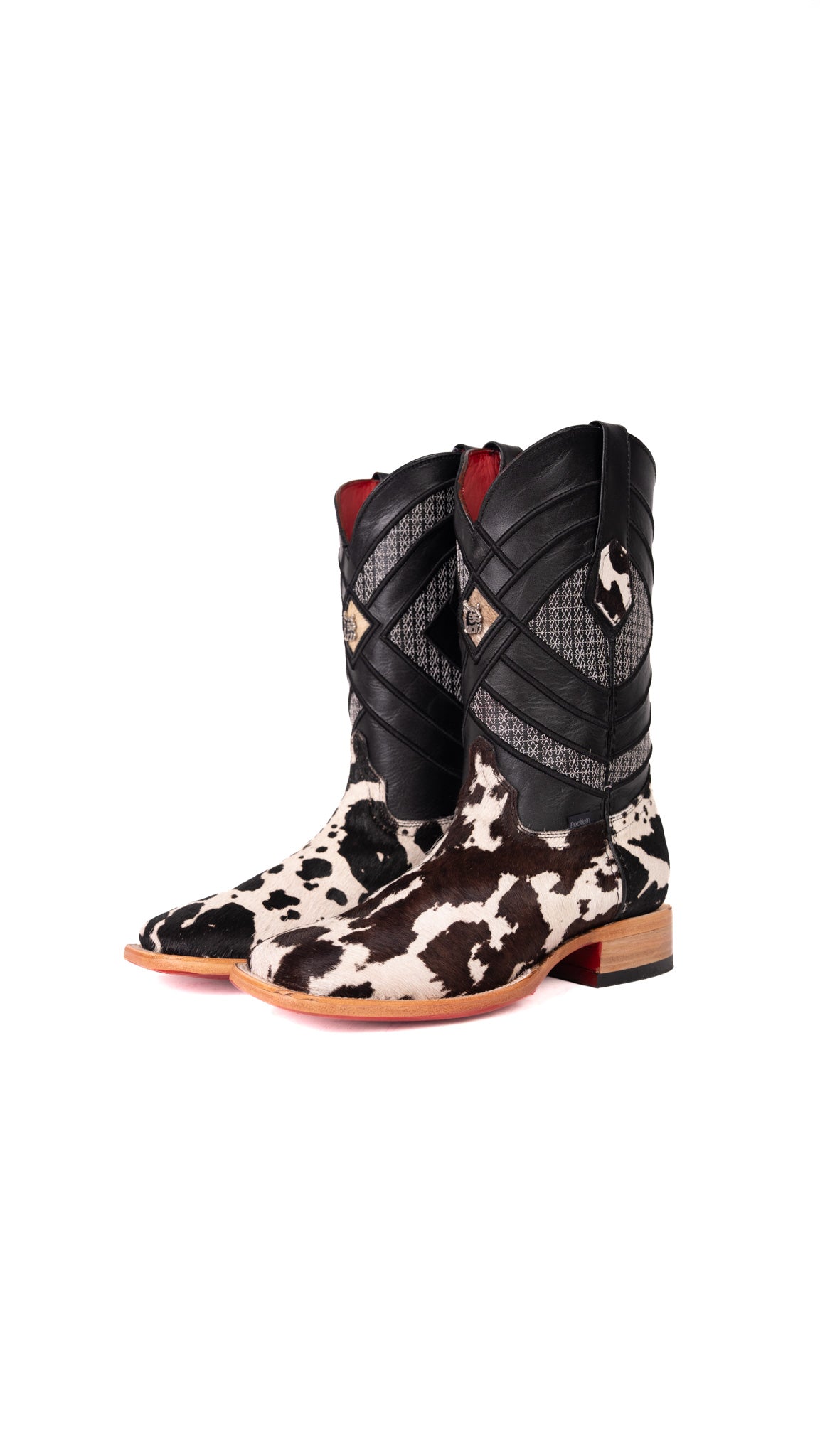 Prescott Brazil Cowhide Square Toe Cowboy Boot Size 8 Box ZM11