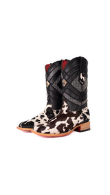 Prescott Brazil Cowhide Square Toe Cowboy Boot Size 8 Box ZM11