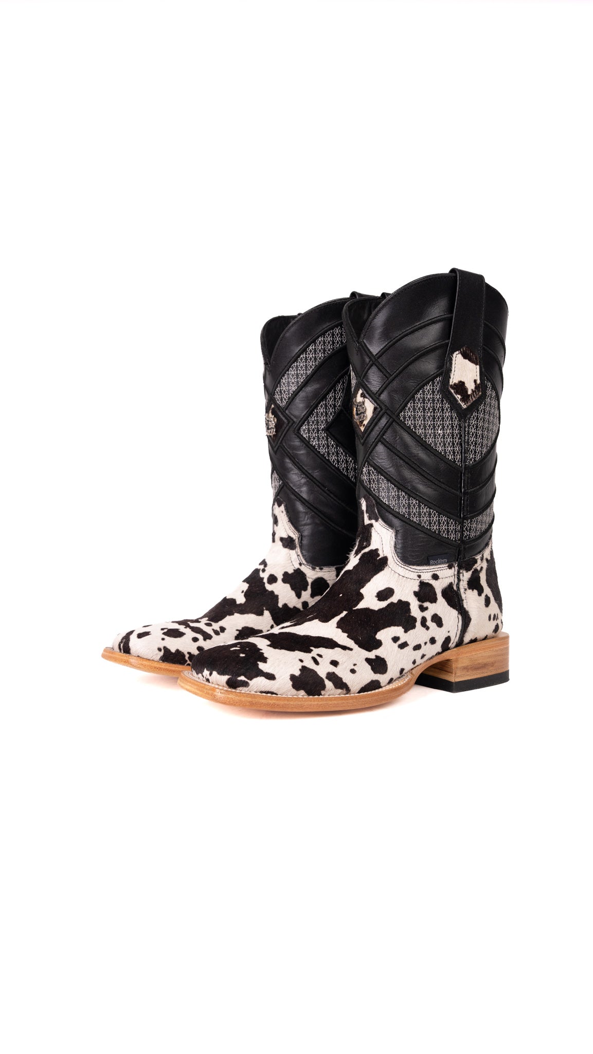 Prescott Brazil Cowhide Square Toe Cowboy Boot Size 8 Box ZM13