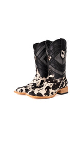 Prescott Brazil Cowhide Square Toe Cowboy Boot Size 8.5 Box ZM16