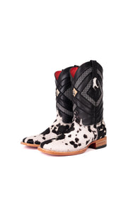Prescott Brazil Cowhide Square Toe Cowboy Boot Size 9 Box ZM19