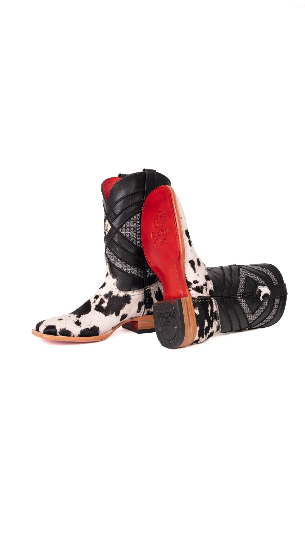 Prescott Brazil Cowhide Square Toe Cowboy Boot Size 9 Box ZM19