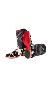 Prescott Brazil Cowhide Square Toe Cowboy Boot Size 9.5 Box ZM22