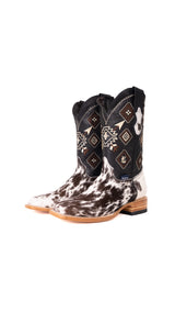 Aztec Cowhide Square Toe Cowboy Boot Size 7 Box ZM33