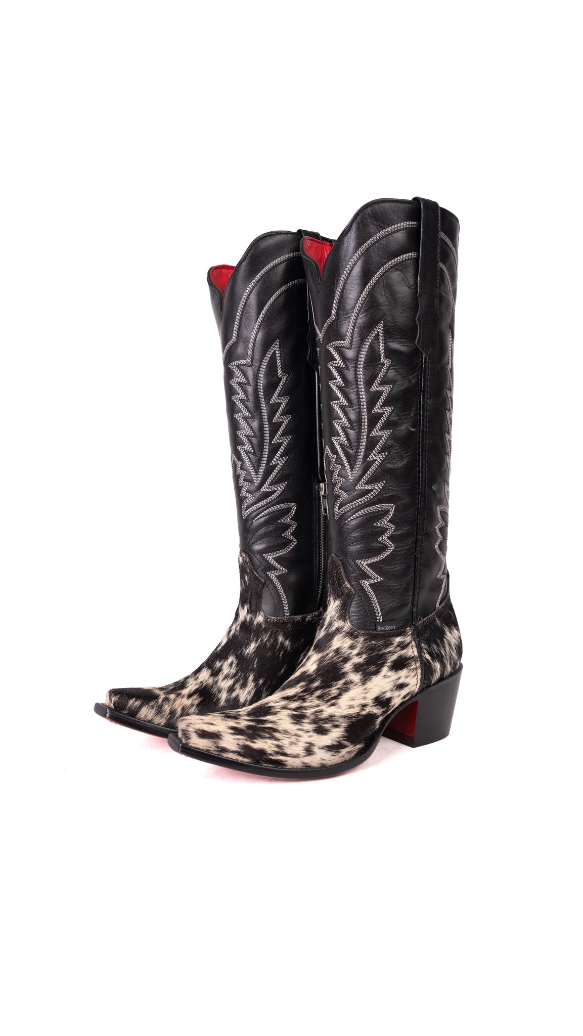 Bianca Tall Red Bottom Cowhide Snip Toe Cowgirl Boot Size 8.5 Box AU7