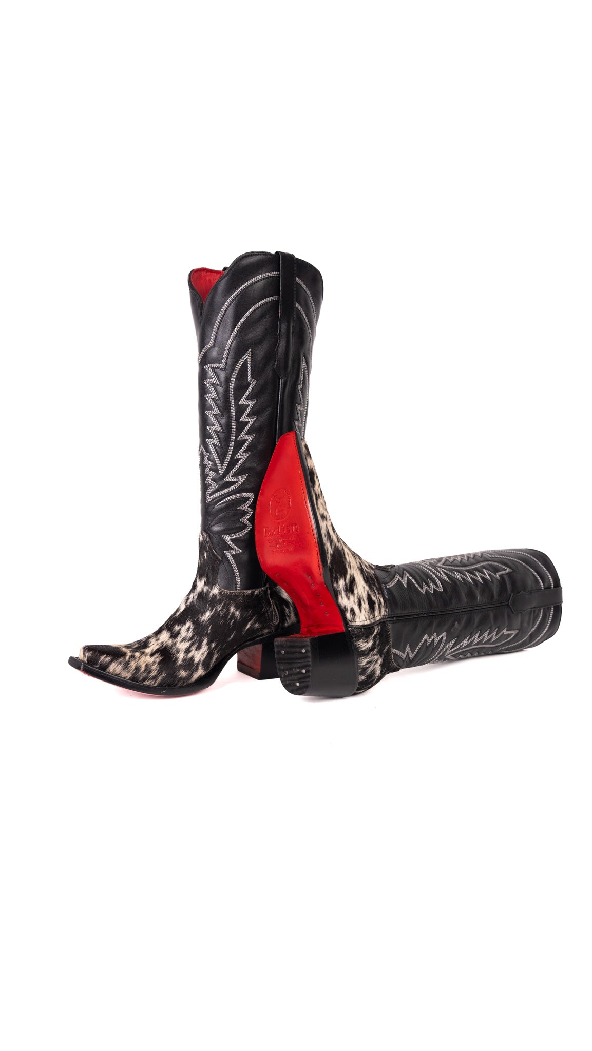 Bianca Tall Red Bottom Cowhide Snip Toe Cowgirl Boot Size 8.5 Box AU7