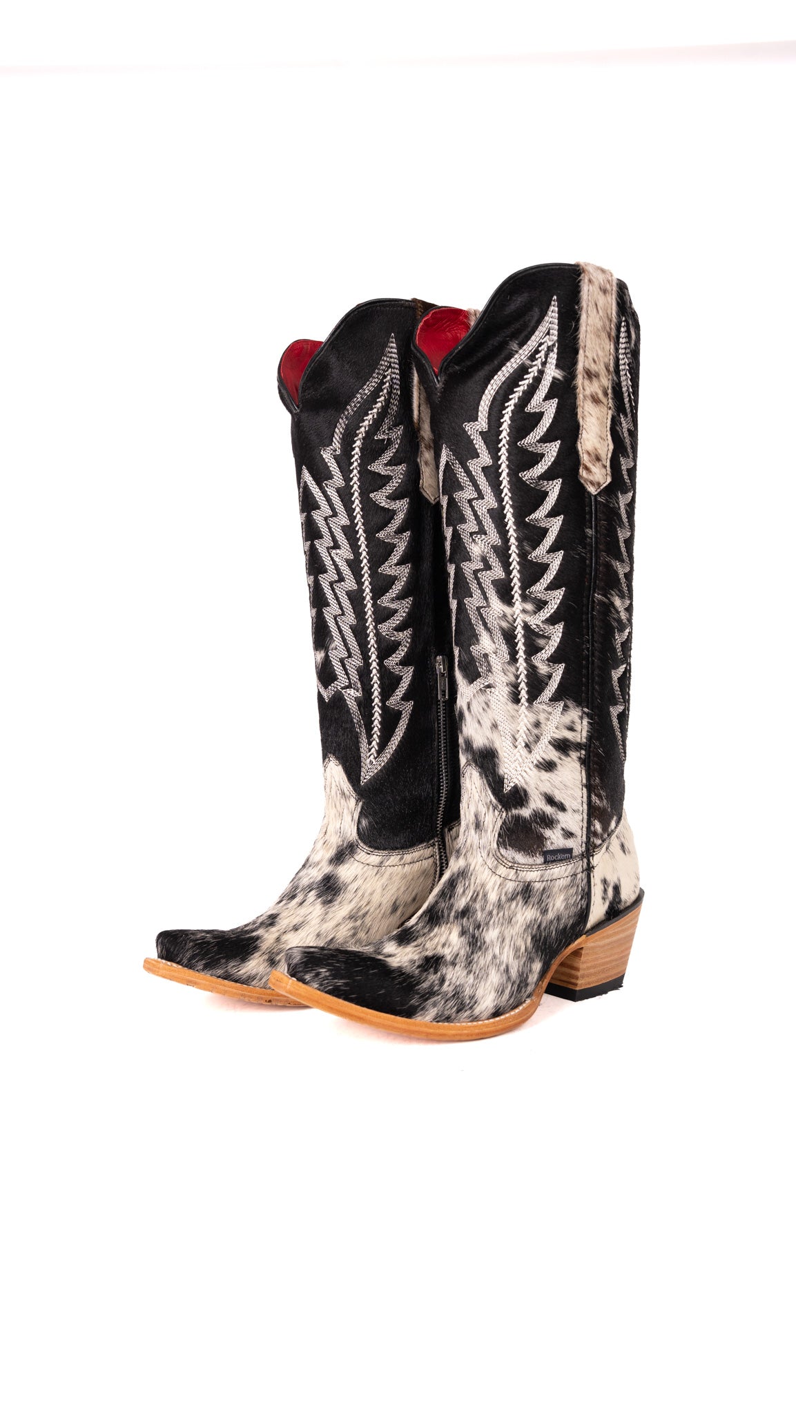 Charlotte Tall Cowhide Snip Toe Cowgirl Boot Size 8 Box AU12