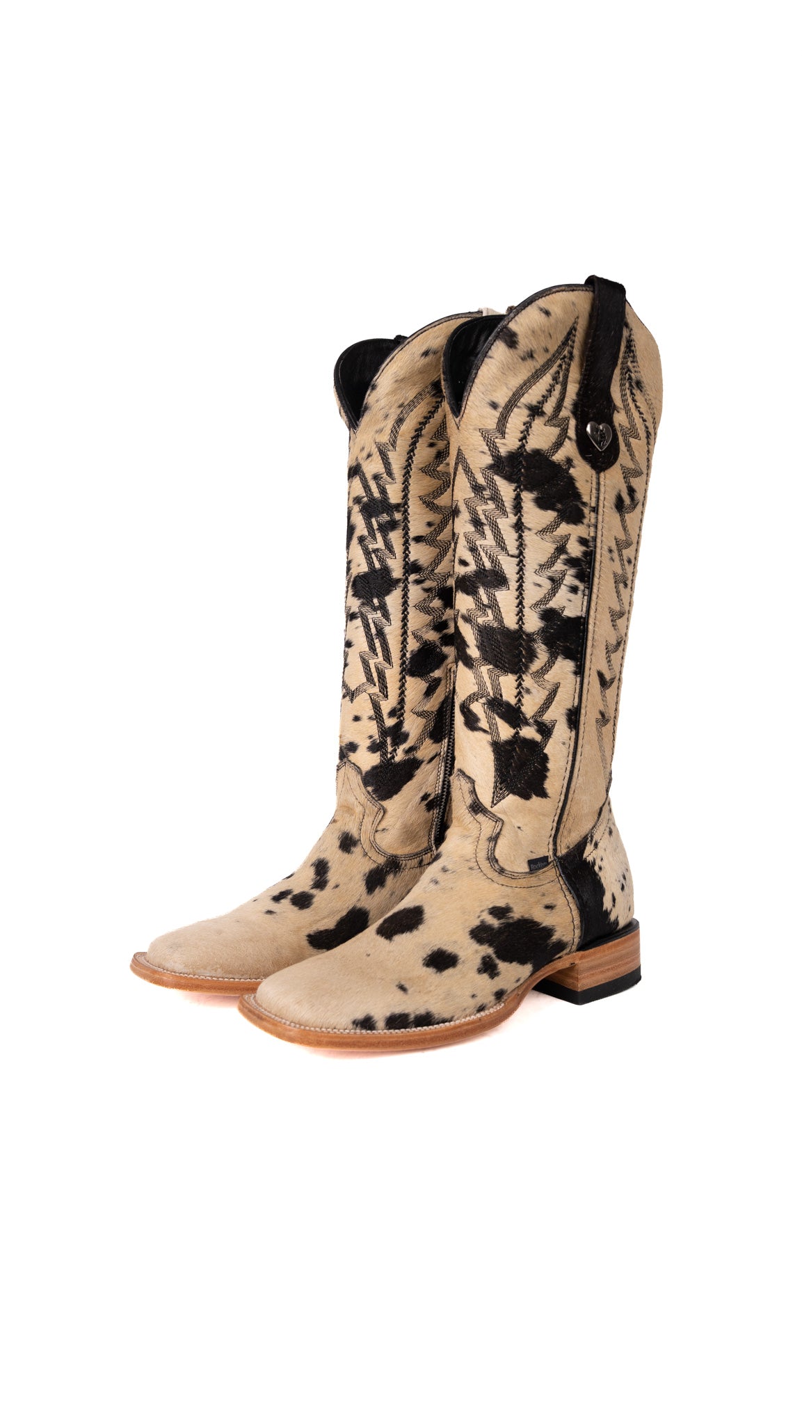 Charlotte Tall Cowhide Square Toe Cowgirl Boot Size 8.5 Box AU13