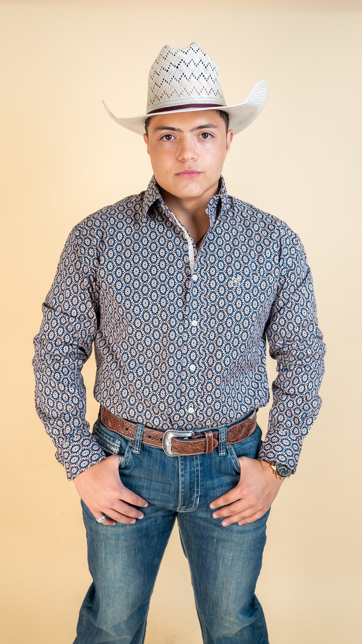 Panhandle Mike Pearl Long Sleeve Snap Shirt