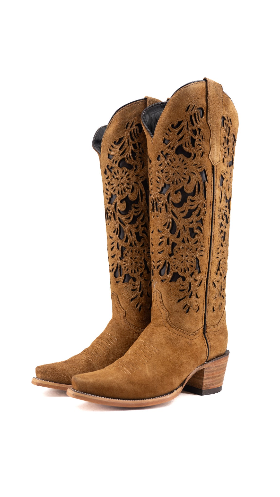 Ximena Suede Tall Snip Toe Cowgirl Boot