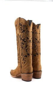 Ximena Suede Tall Snip Toe Cowgirl Boot