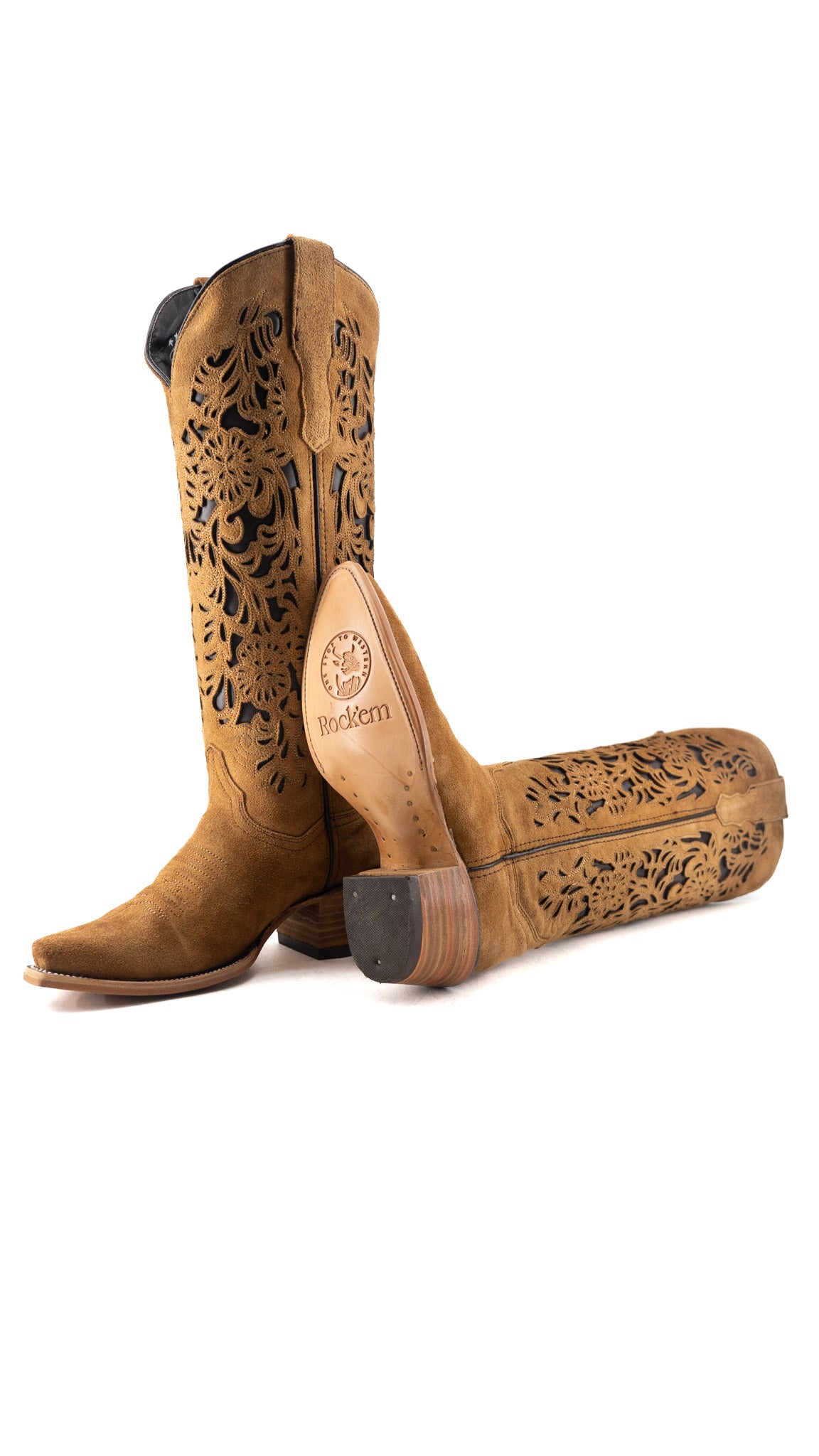 Ximena Suede Tall Snip Toe Cowgirl Boot