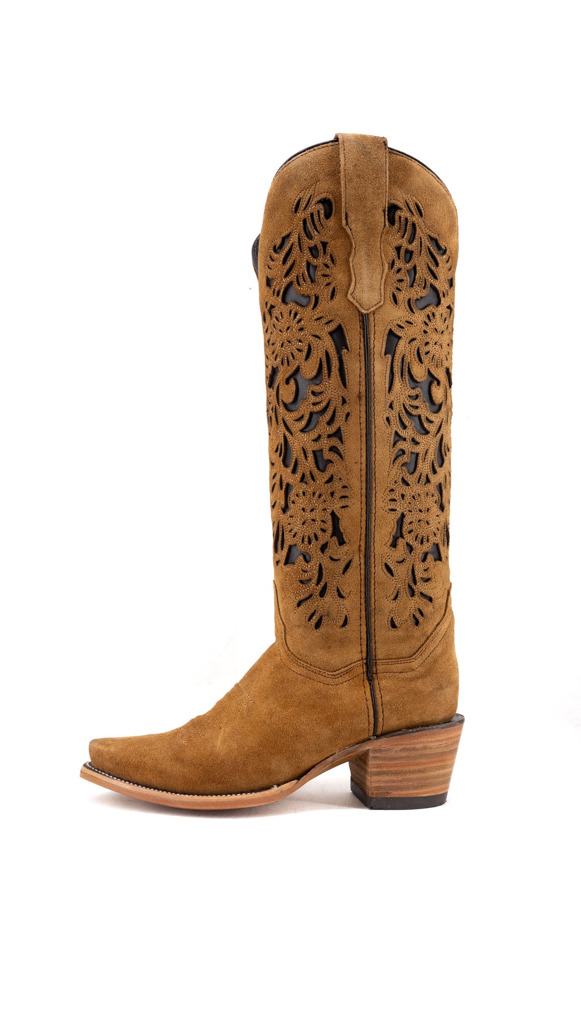 Ximena Suede Tall Snip Toe Cowgirl Boot