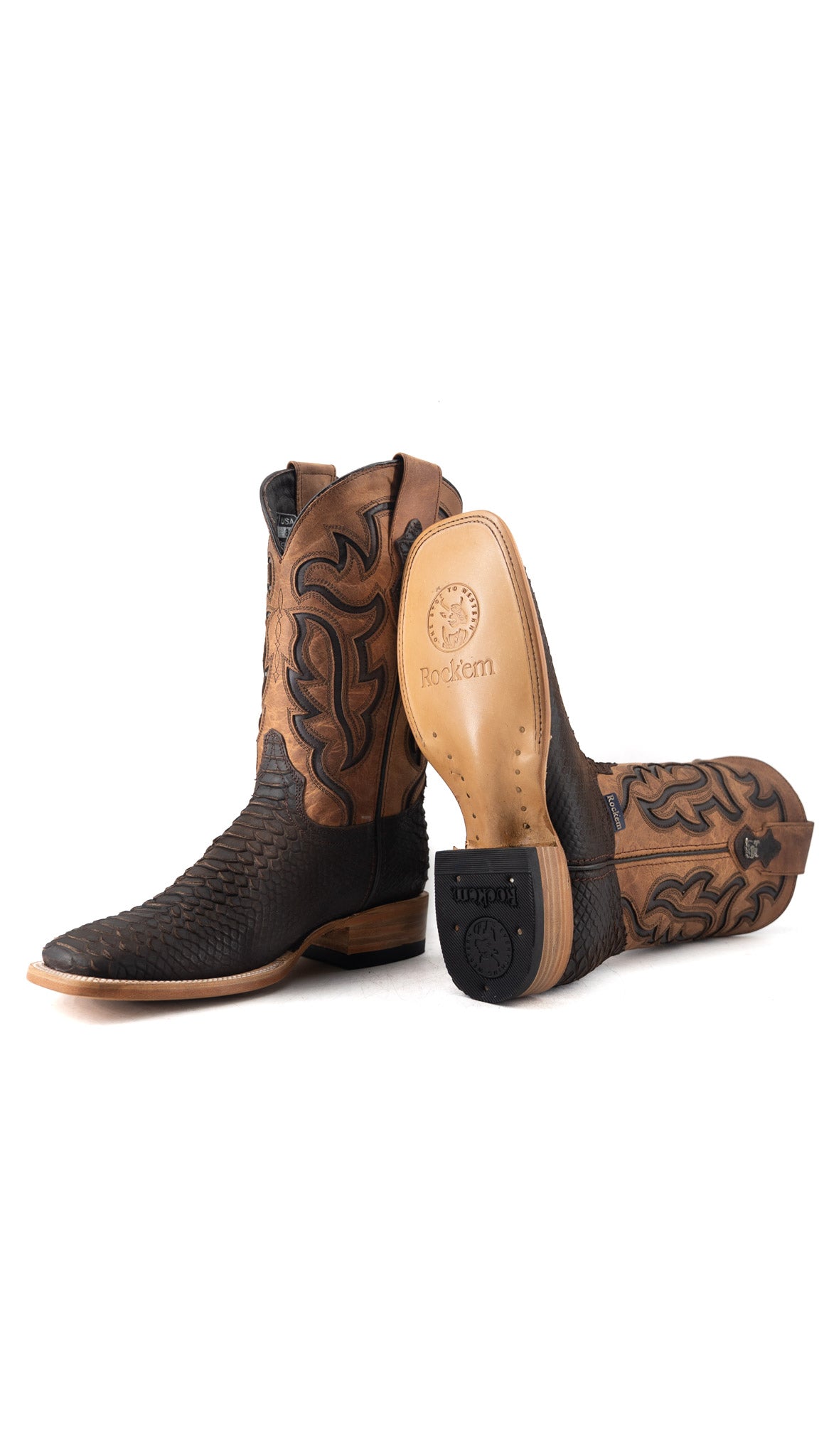 Bruce Matte Python Square Toe Cowboy Boot