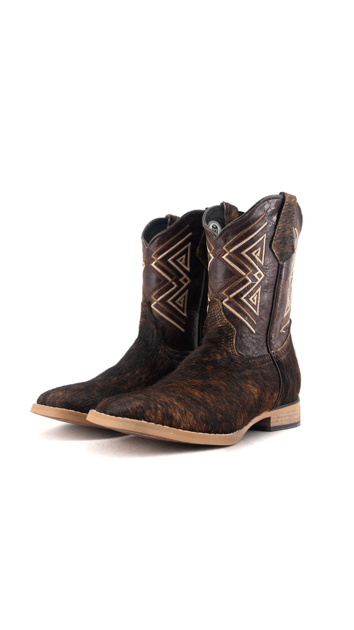 Riley Cowhide Square Toe Kids Boot Size 2 Box AK1