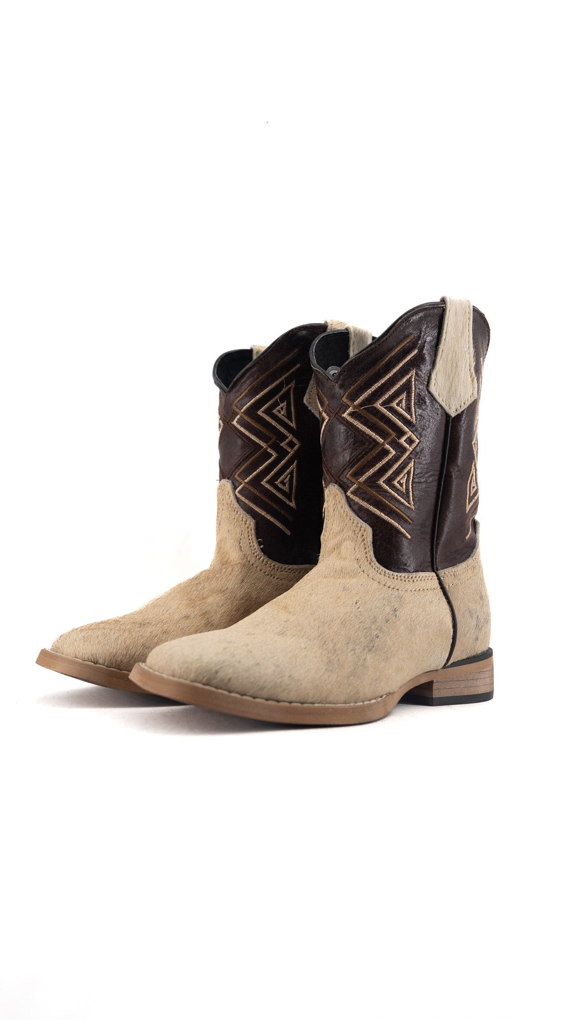 Riley Cowhide Square Toe Kids Boot Size 1 Box AK2