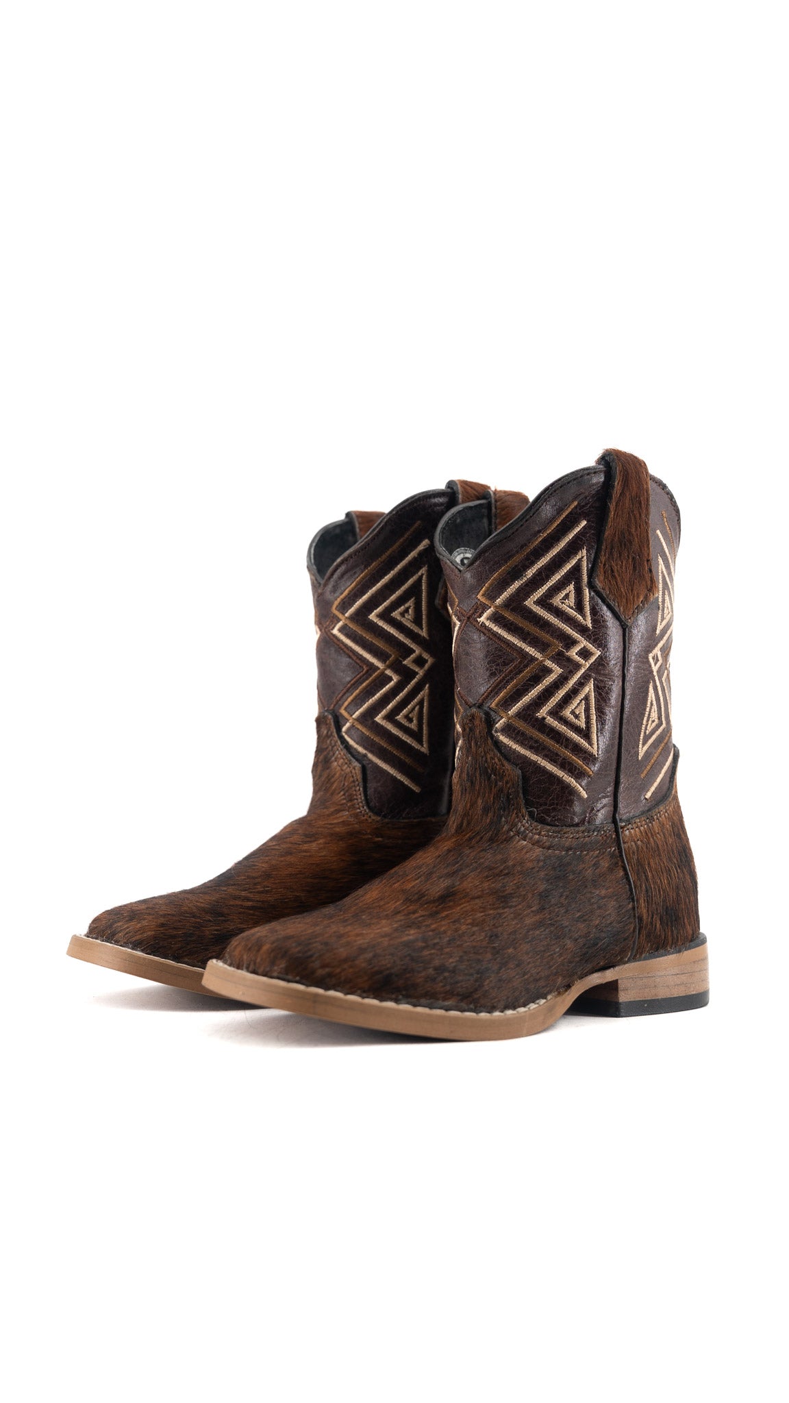 Riley Cowhide Square Toe Kids Boot Size 12 Box AK11