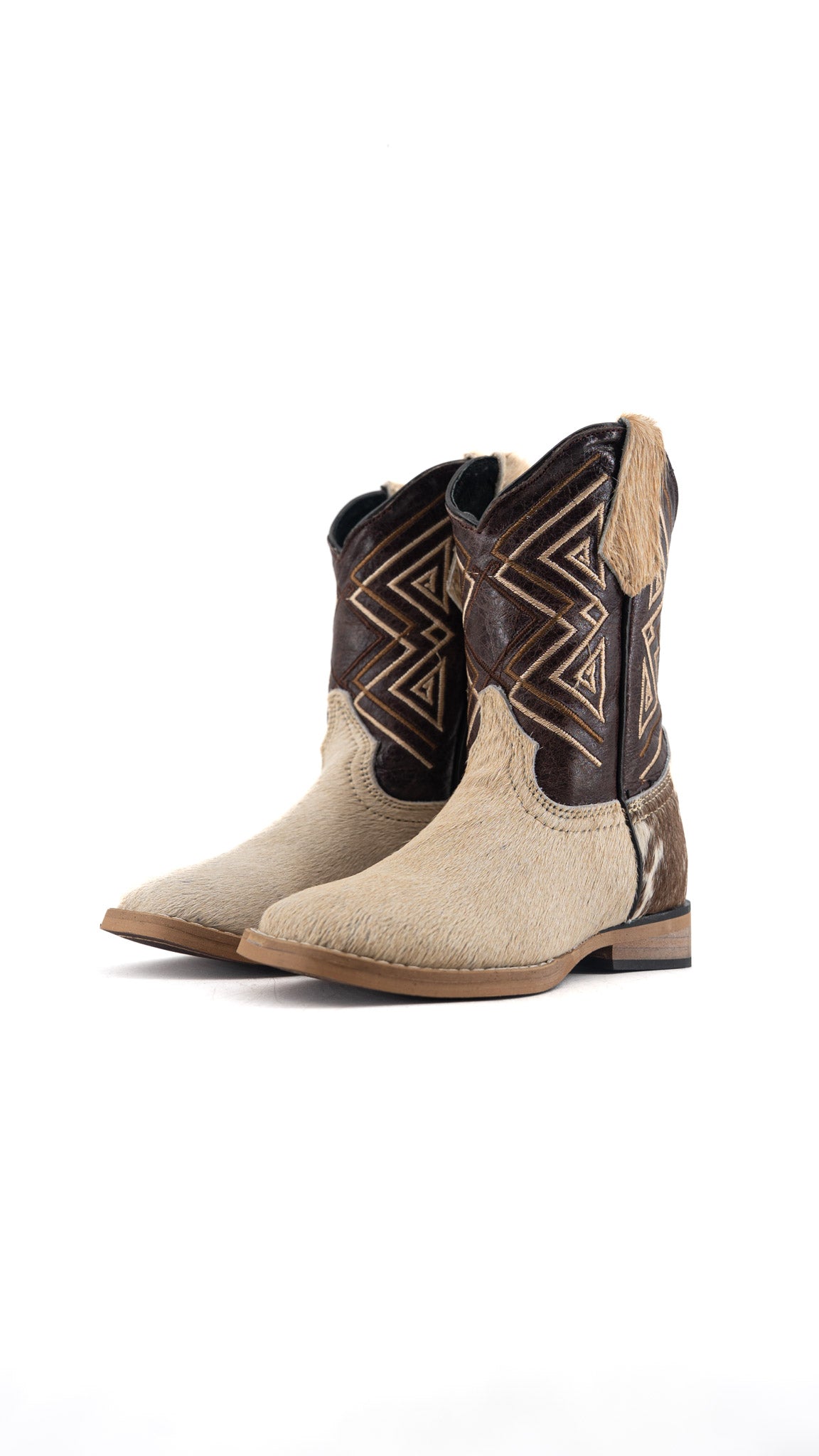 Riley Cowhide Square Toe Kids Boot Size 10 Box AK20