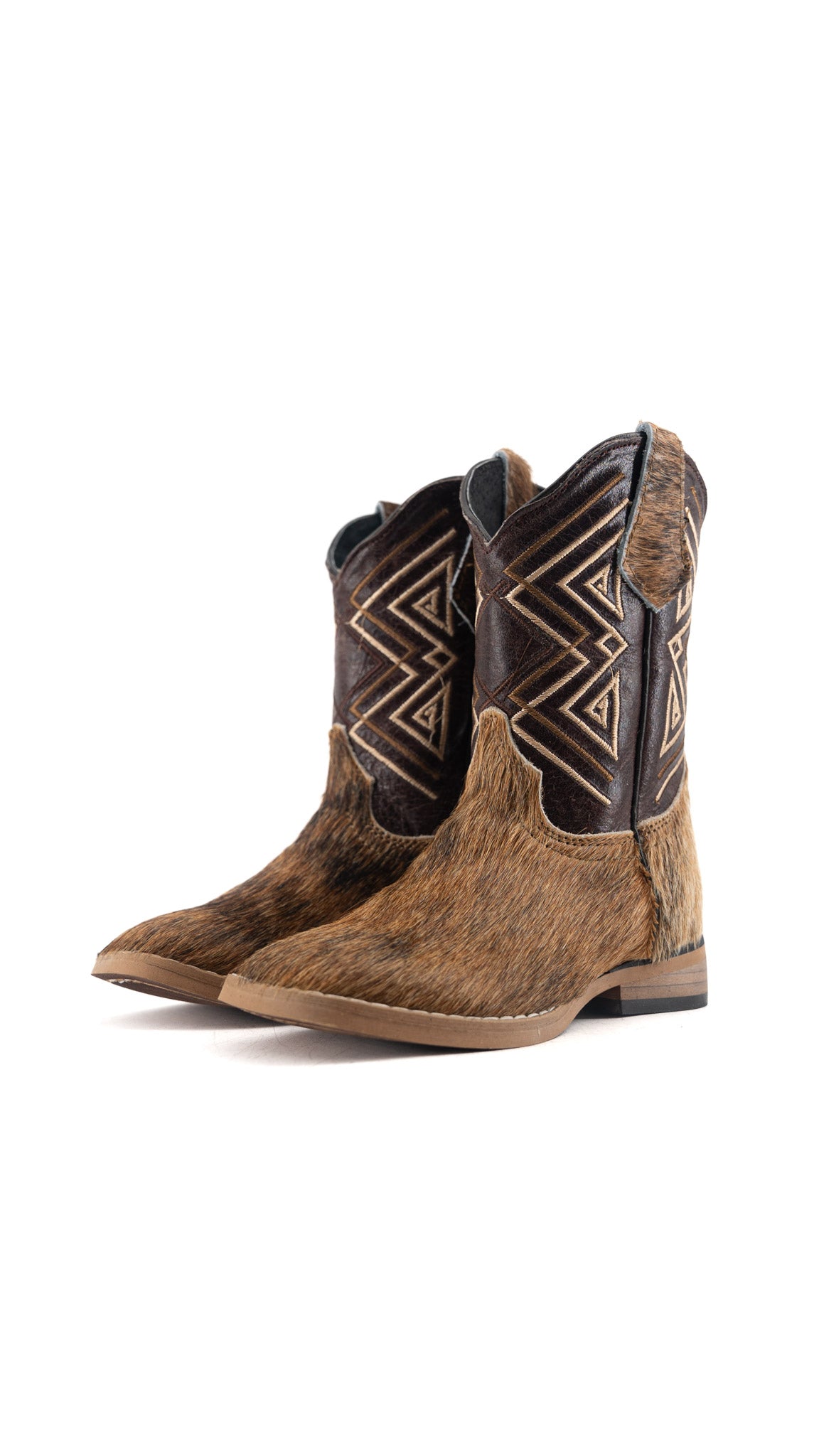 Riley Cowhide Square Toe Kids Boot Size 10 Box AK21